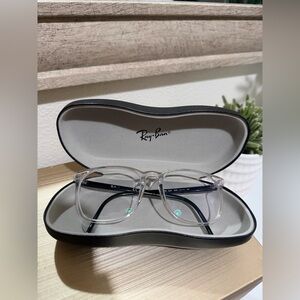 Ray-Ban Transparent Frame Eyeglasses with Black Case